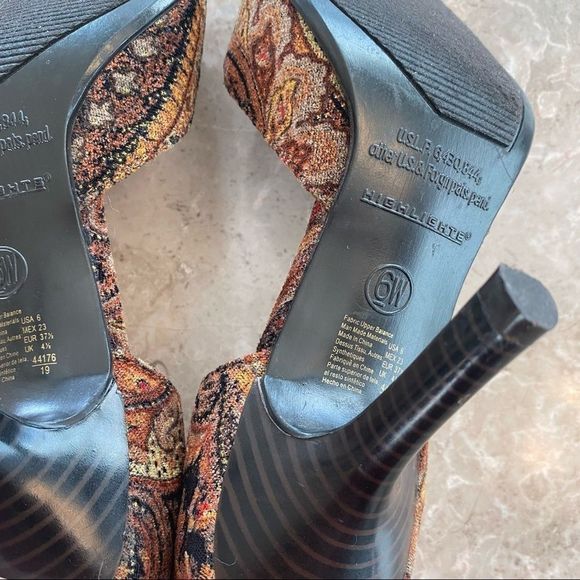 Vintage highlights women’s size 6 tapestry cut out pump heels velvet shoes EUC - Picture 7 of 9